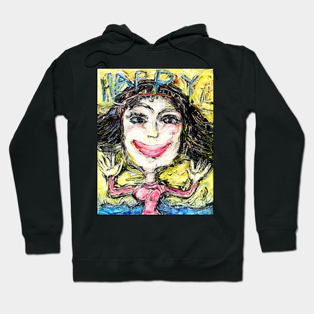 Happy Cheery Smiling Girl Hoodie by Nalidsa